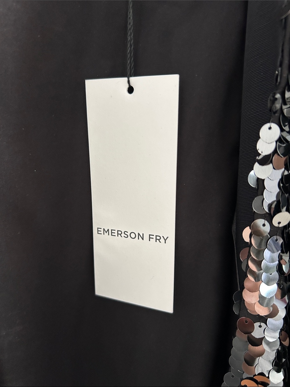 Emerson Fry Silver & Black Sequin Cape Jacket - Picture 2 of 6
